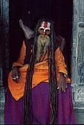 神廟內一名苦行僧，拍攝一幅照片收費 Rs10。