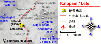 Kalopani / Lete 一帶地圖